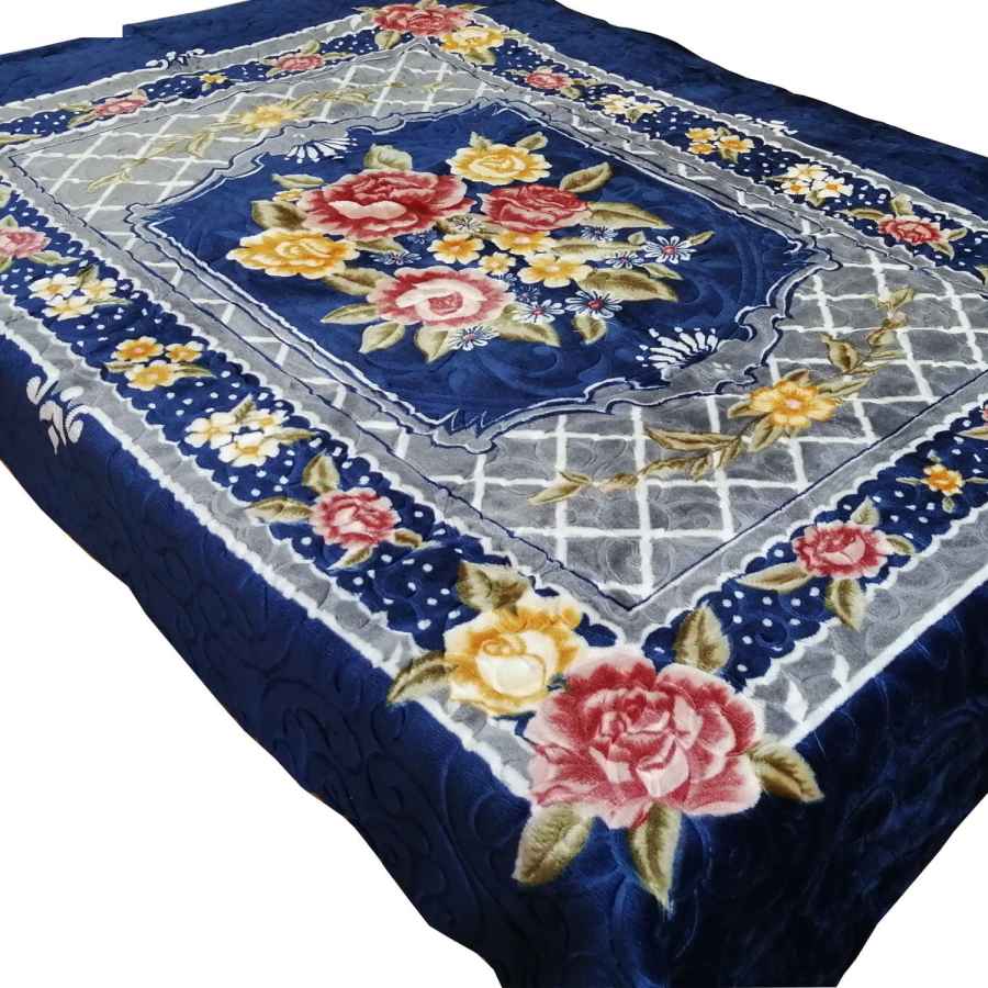 بطانية سرير فردي إيرانية من جولبافت باللون الأزرق الداكن البحري