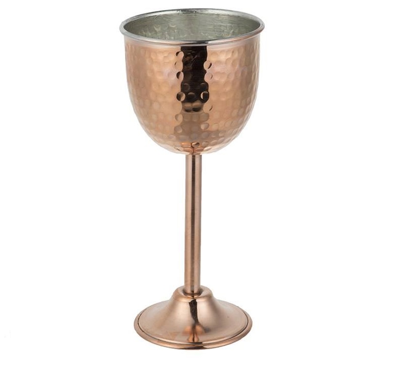 كؤوس النبيذ المصنوعة يدويًا من النحاس الإيراني – نموذج أزين المطرقة