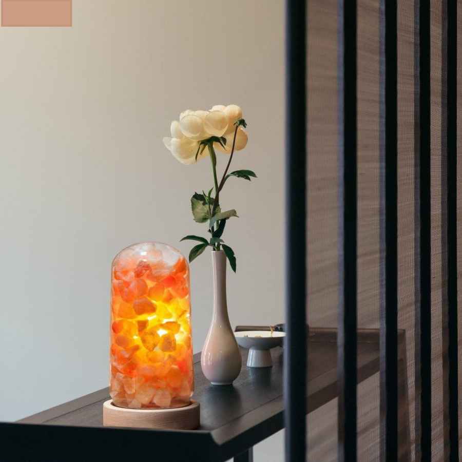 مصباح ملح إيراني حقيقي بشكل أعمدة ملح طبيعي نموذج أسطواني حديث