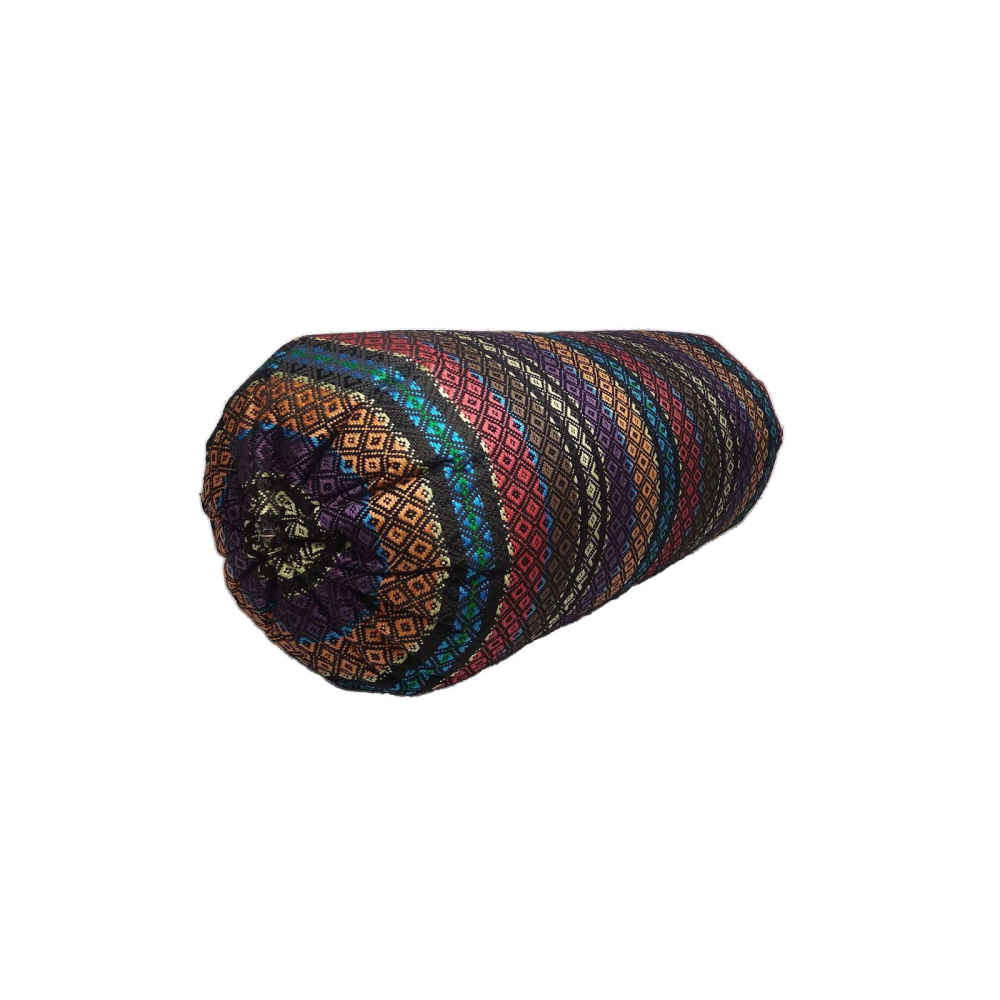 وسادة اسطوانية تقليدية إيرانية مع قماش ججيم أنيق مخطط، مجموعة من ٢ وسادة