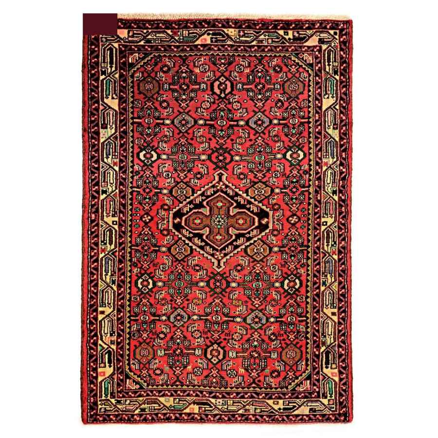 سجادة إيرانية من الصوف معقودة يدويًا بتصميم ميدالية معقدة، نموذج نور