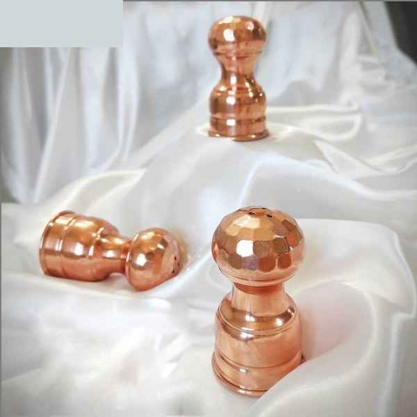 مجموعة من 3 شاكرات ملح وفلفل نحاسي إيراني بتصميم مطرقة