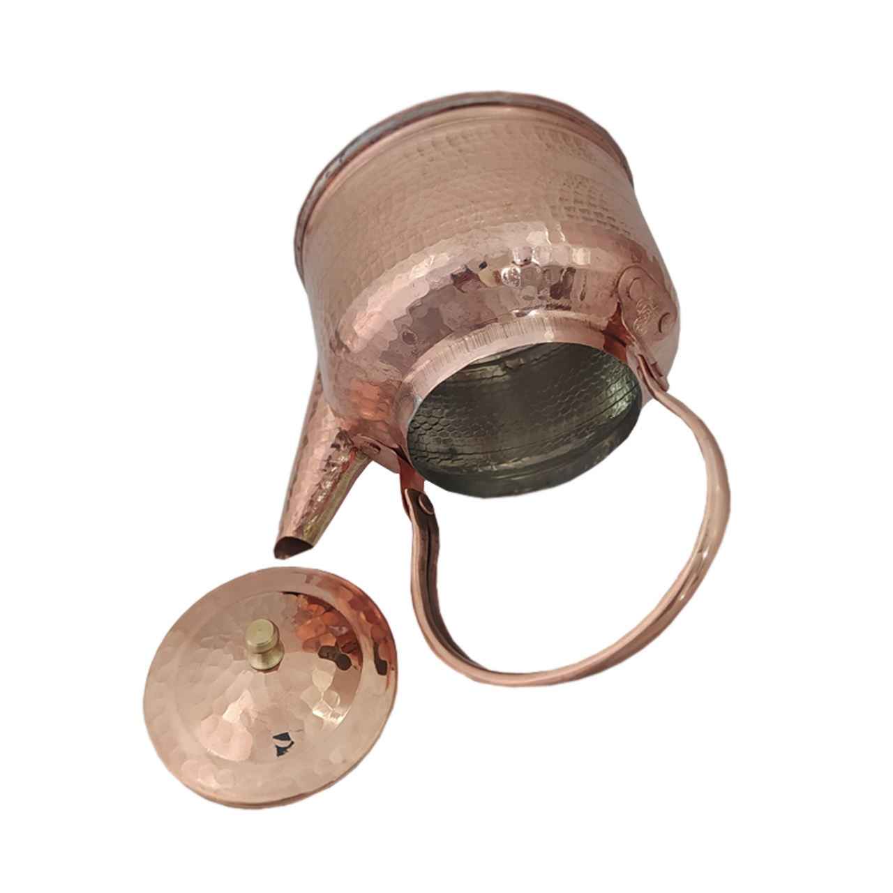 إبريق شاي نحاسي مزدوج مطروق إيراني متين نازاريان