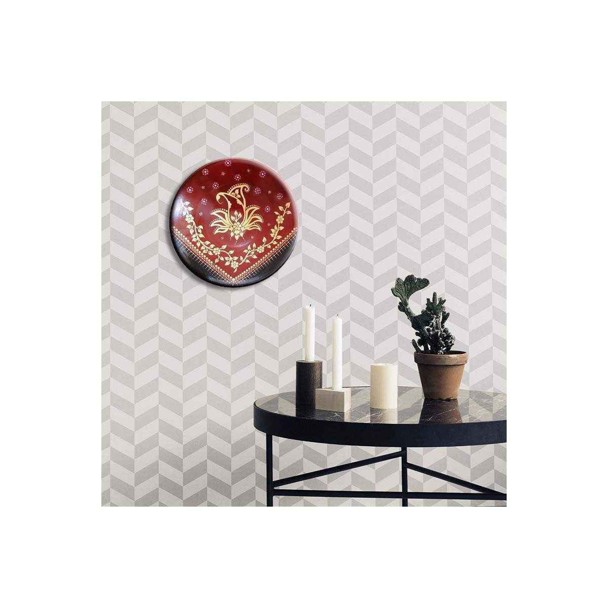 طبق فخار مزخرف مرسوم يدوياً زرشك