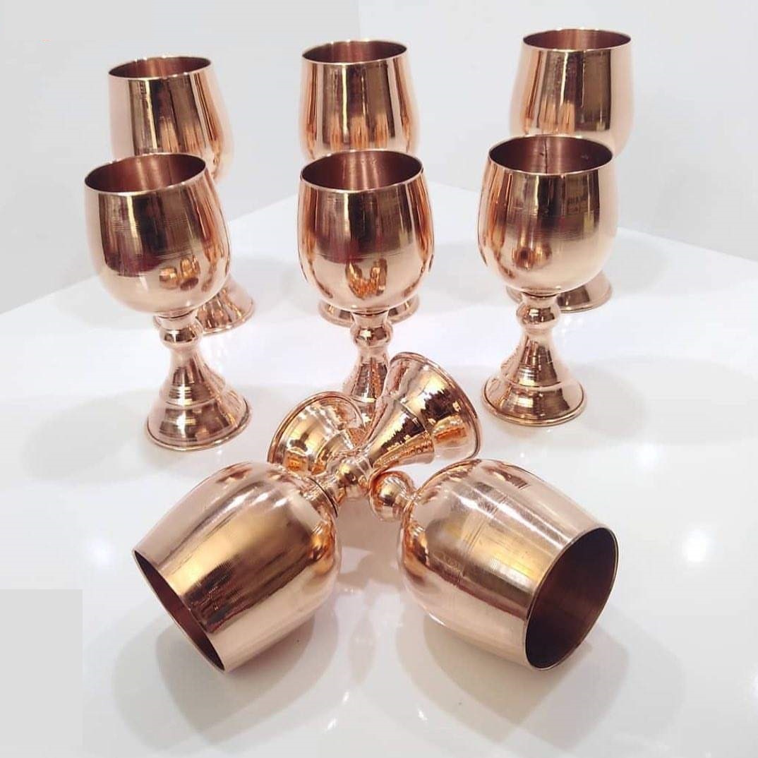 كؤوس النبيذ المصنوعة يدويًا من النحاس الإيراني – نموذج آرش المطرقة