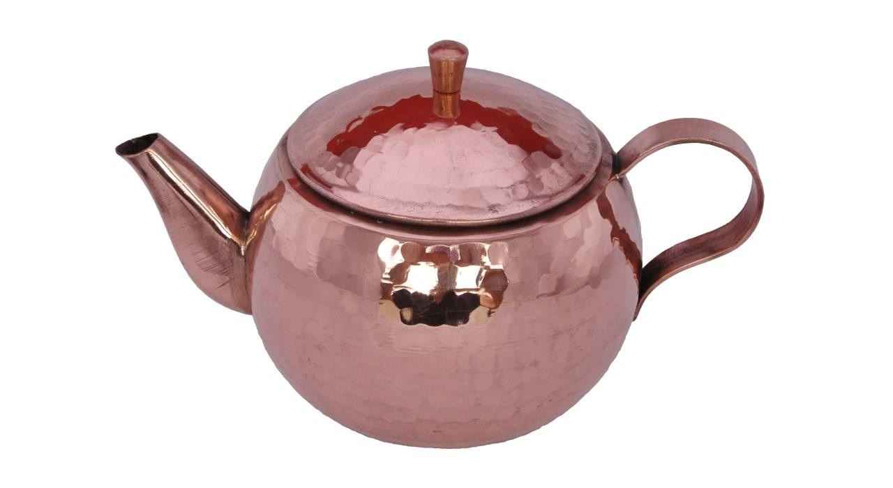 إبريق شاي نحاسي مطروق إيراني مصنوع يدوياً بنفسجي