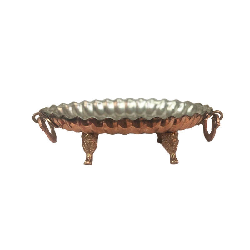 طبق تقديم نحاسية إيرانية محفورة – همتا