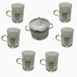 مجموعة شاي وقهوة معدنية إيرانية – طراز عتيق