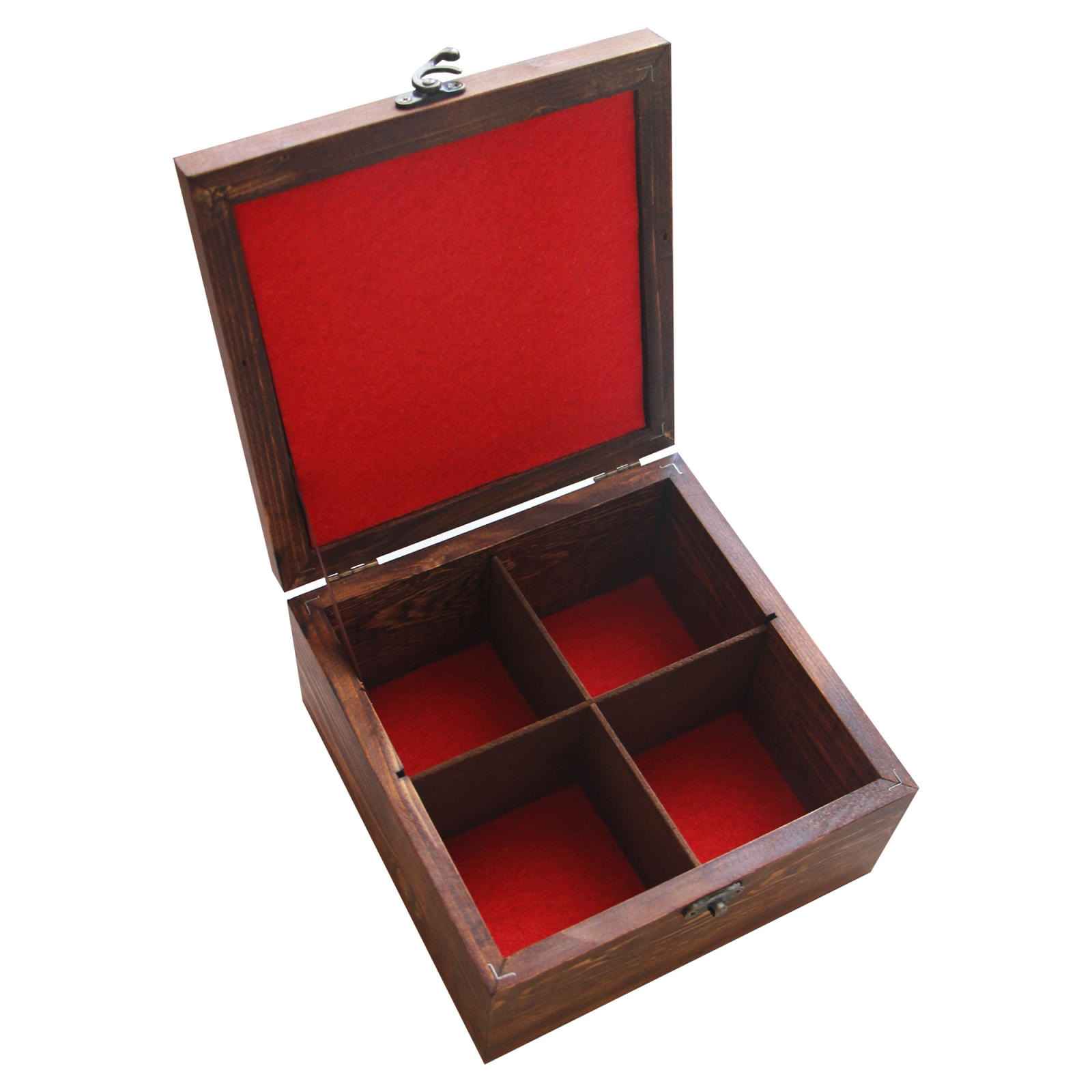 صندوق منظم لأكياس الشاي الخشبية بني