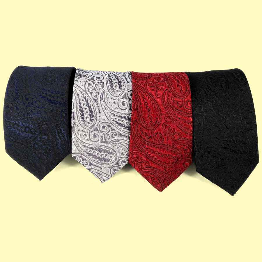 مجموعة إكسسوارات رجالية من رباط العنق والمنديل والأزرار – فاخرة خاكستاري