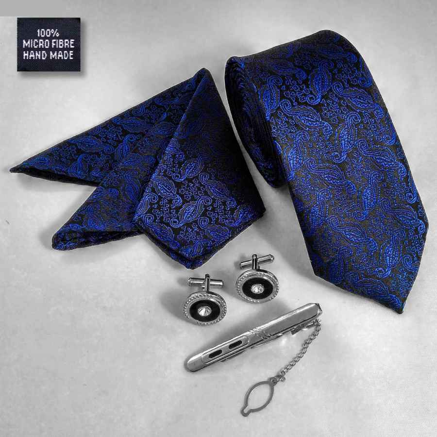 مجموعة إكسسوارات رجالية من رباط العنق والمنديل والأزرار – فاخرة أوشن