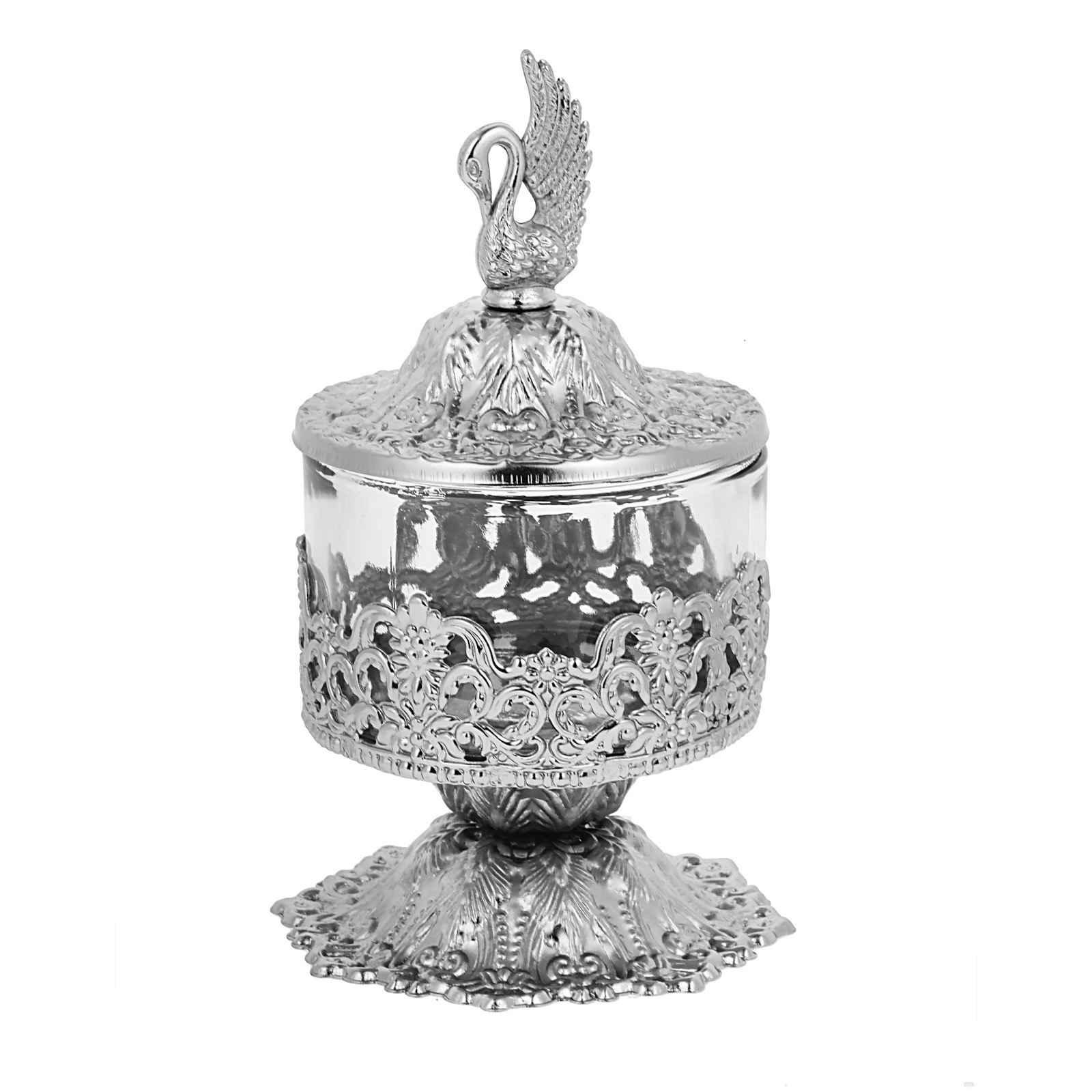 مجموعة خدمة شاي إيرانية فضية طراز تقليدي