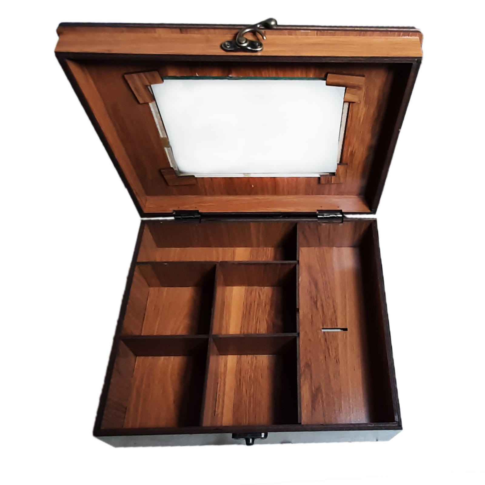 صندوق منظم لأكياس الشاي الخشبية مع صدور كارين