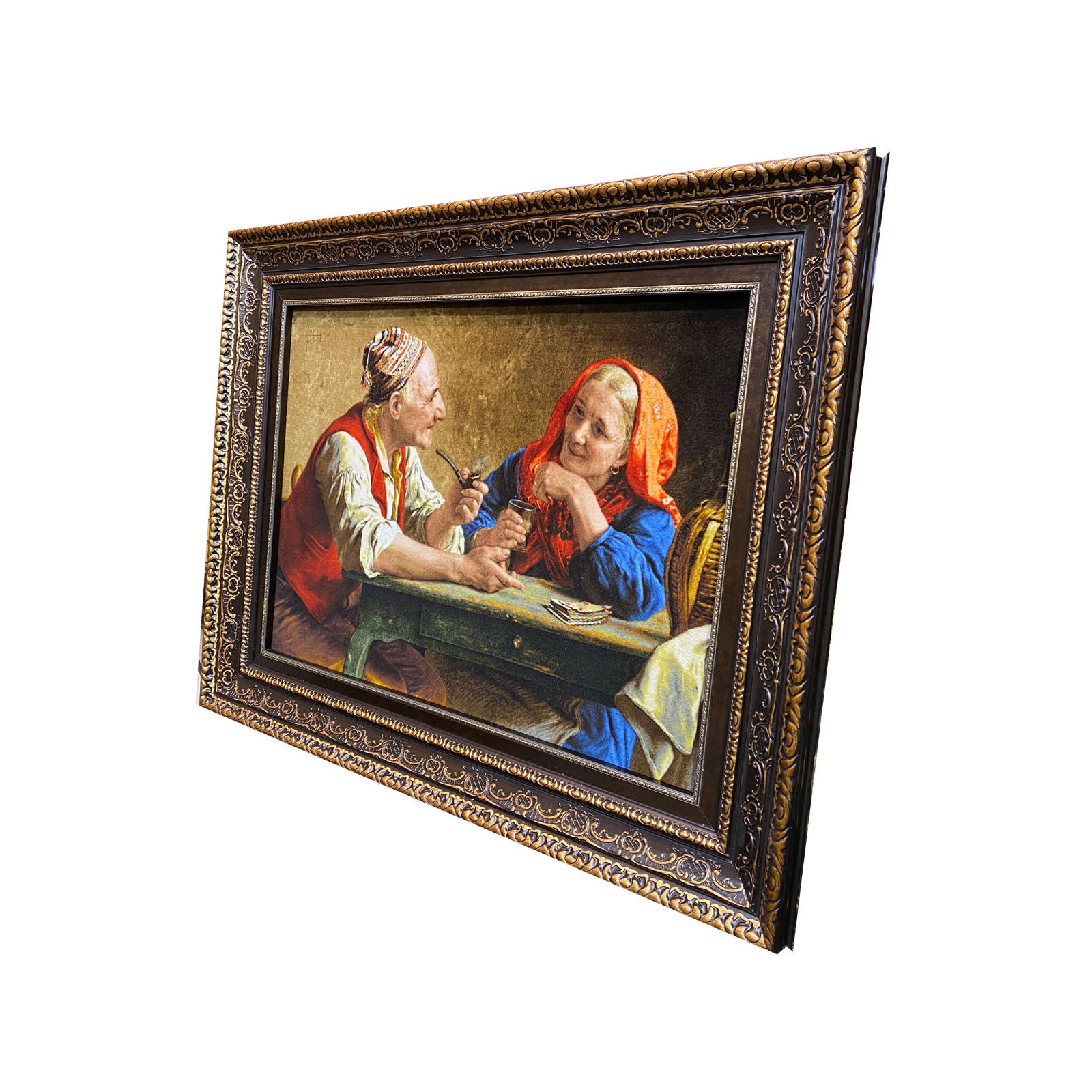 سجادة إيرانية تصويرية محبوكة يدويًا من تبريز تصور الوالدين