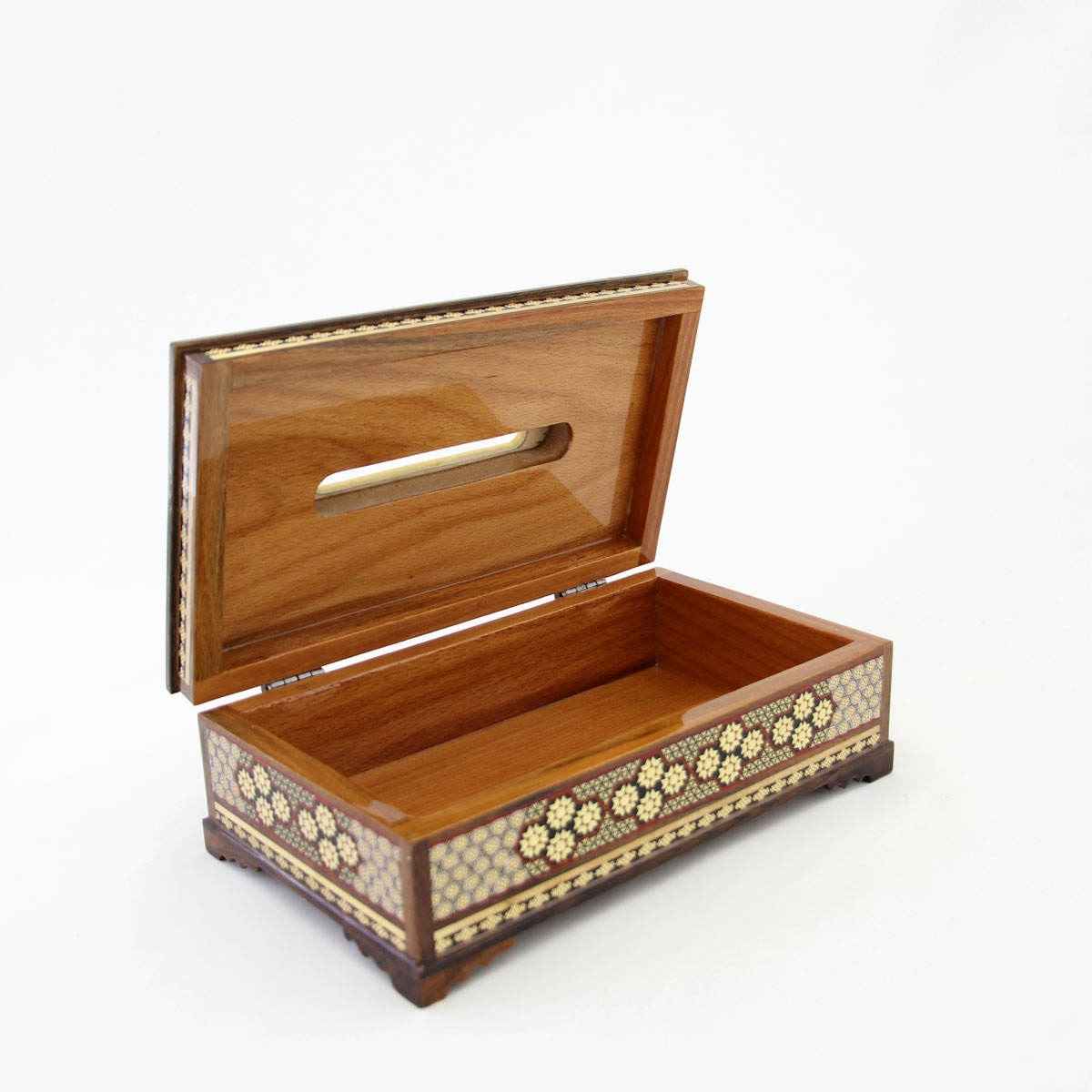 غطاء علبة مناديل خشبي إيراني يدوي الصنع – خاتمكاري شمسه