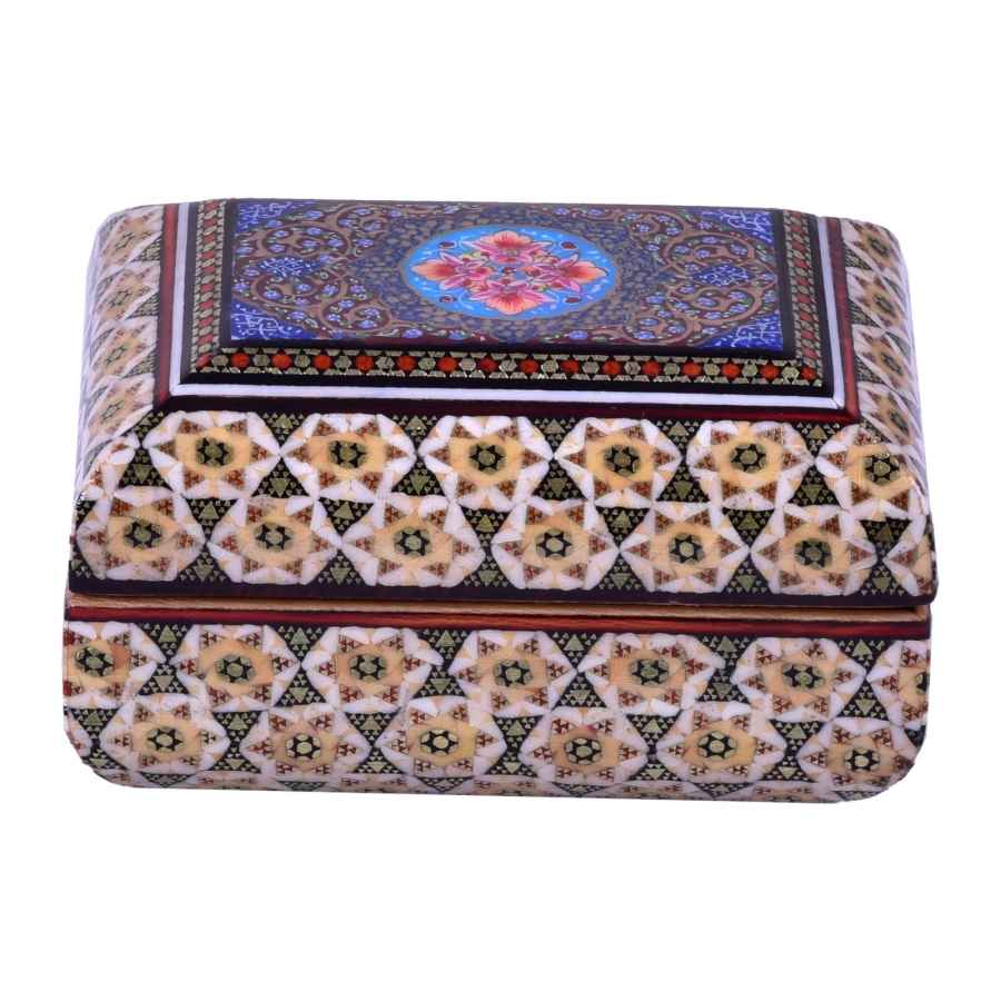 صندوق مجوهرات خشبي مصنوع يدويًا بتصميم ختام إيراني – ستاره