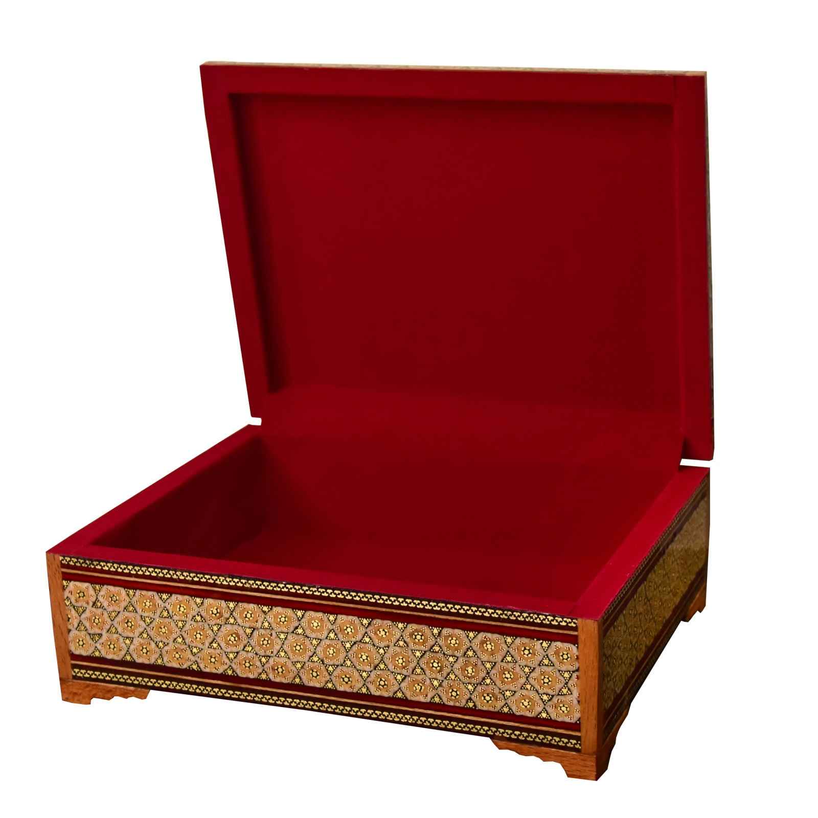 صندوق مجوهرات خشبي مصنوع يدويًا بتصميم ختام إيراني – أهوره