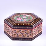 صندوق مجوهرات خشبي مصنوع يدويًا بتصميم ختام إيراني – أراد