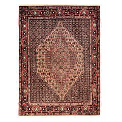 سجادة إيرانية من الصوف معقودة يدويًا بتصميم ميدالية تورانج أحمر