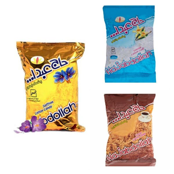 بشمك إيراني حلوى شعر البنات أو غزل البنات بنكهة الزعفران والفانيليا والكاكاو (6×)