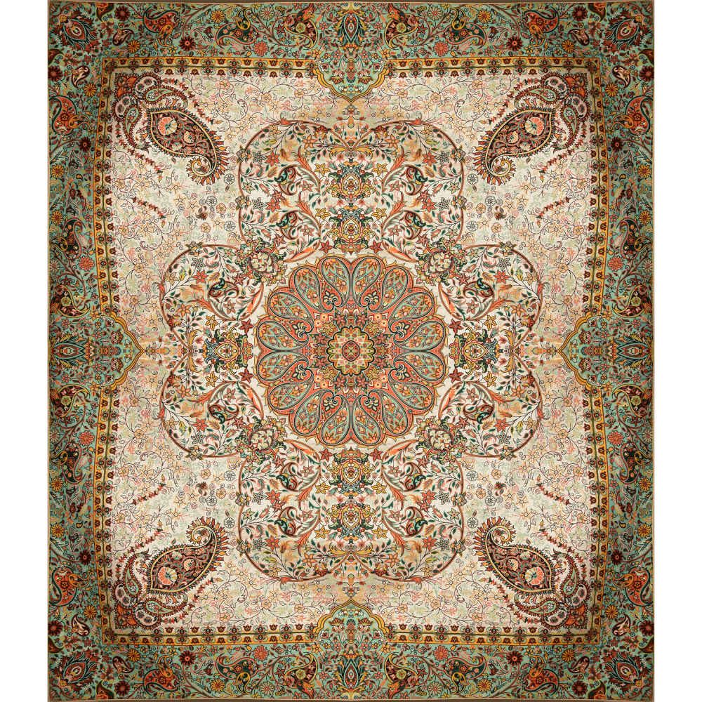 مجموعة مفارش سرير إيرانية – بطراز شرقي بحجم مزدوج من قماش الترمى – نيجين