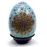 بيض النعام الزخرفي الإيراني المزخرف يدويًا – فيروز