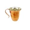 كوب نحاس إيراني مصنوع يدويًا بمقبض للمشروبات الباردة - مطرز بطريقة سافين