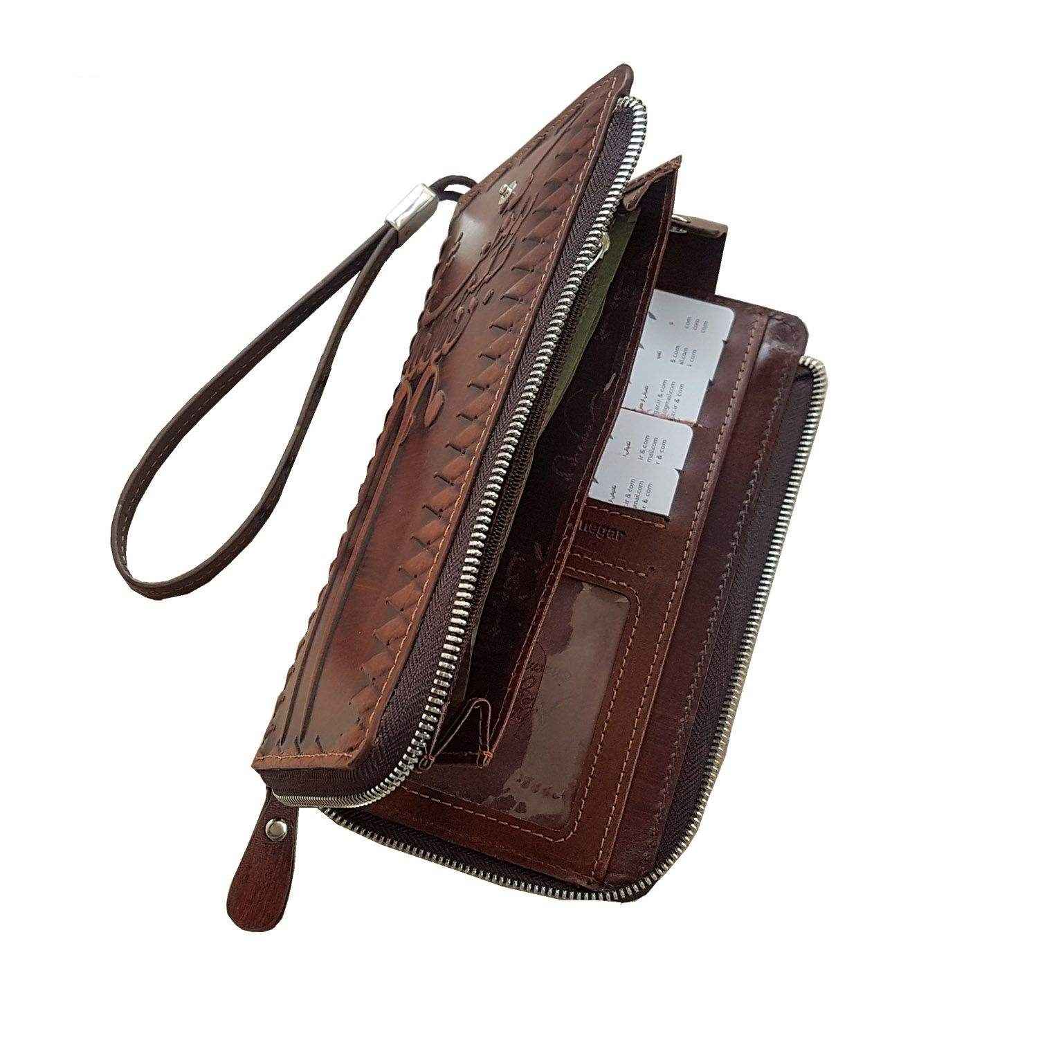 محفظة جلد إيرانية طويلة بتصميم تشارمين