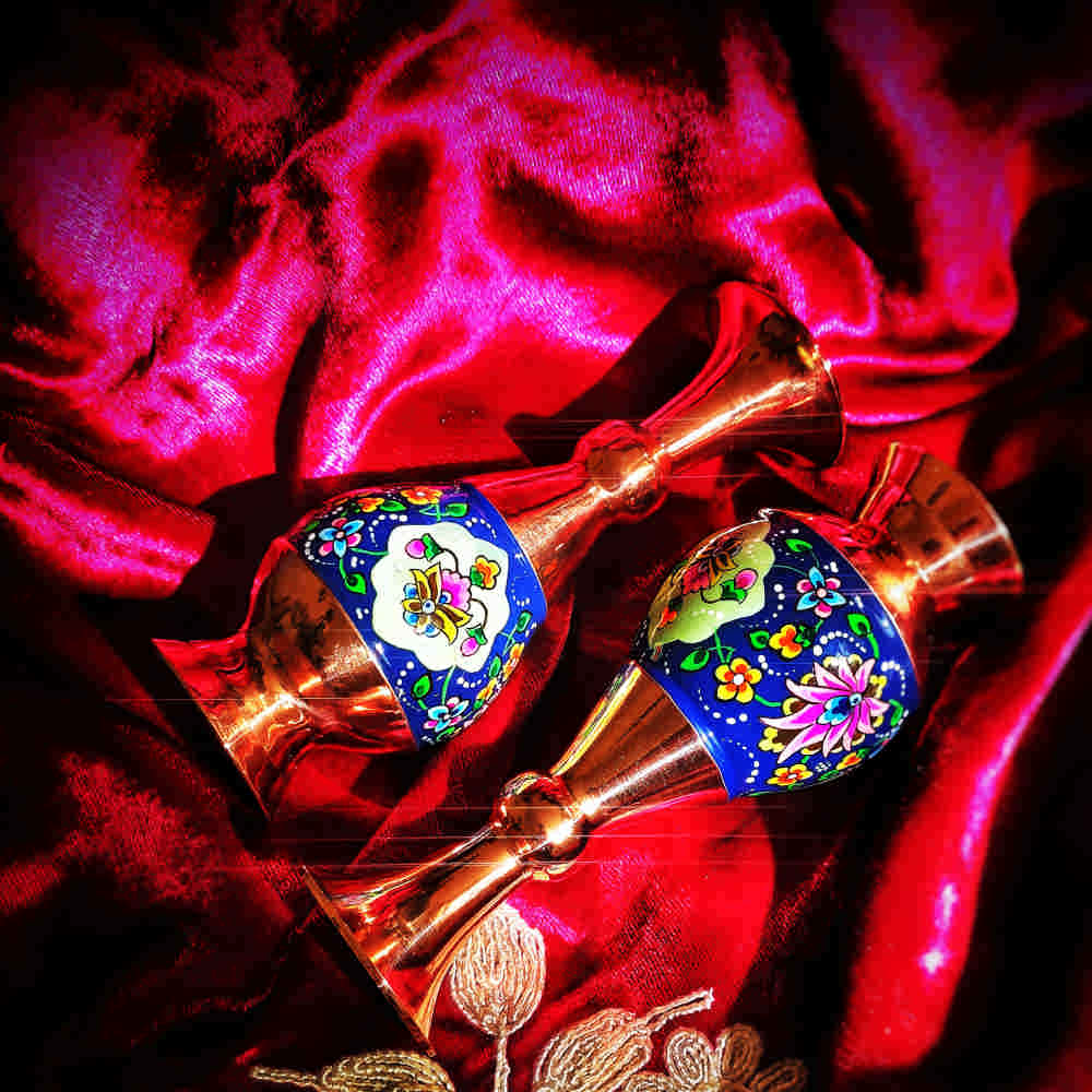 مزهرية نحاسية زخرفية بميناكاري إيراني پرواز