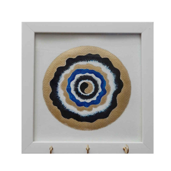 حامل مفاتيح جداري خشبي مزخرف بتصميم عين الحسد ٢٣