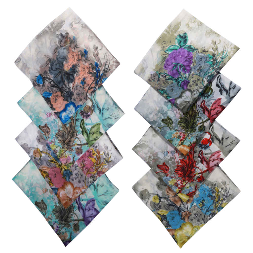 وشاح صيفي مطبوع بالأزهار للنساء فاخر ونابض بالحياة طراز بهار