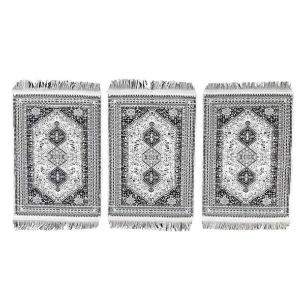 طقم من 3 مفارش قماش بوليستر تحت الطبق – نمط السجاد موديل نفيس