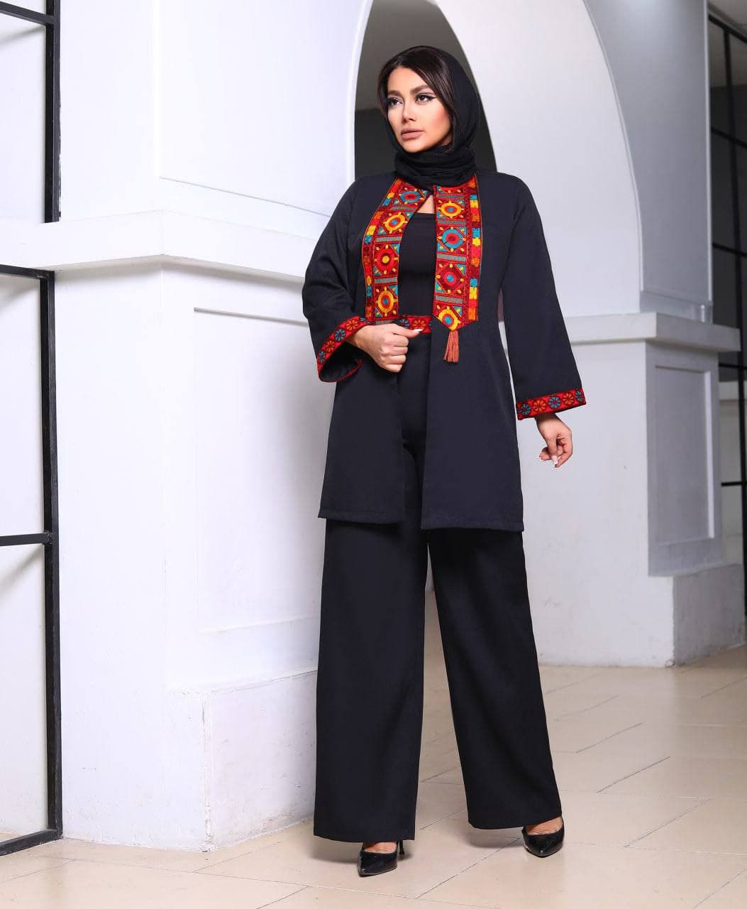 مجموعة مانتو إيراني مع بنطلون موديل تراثي