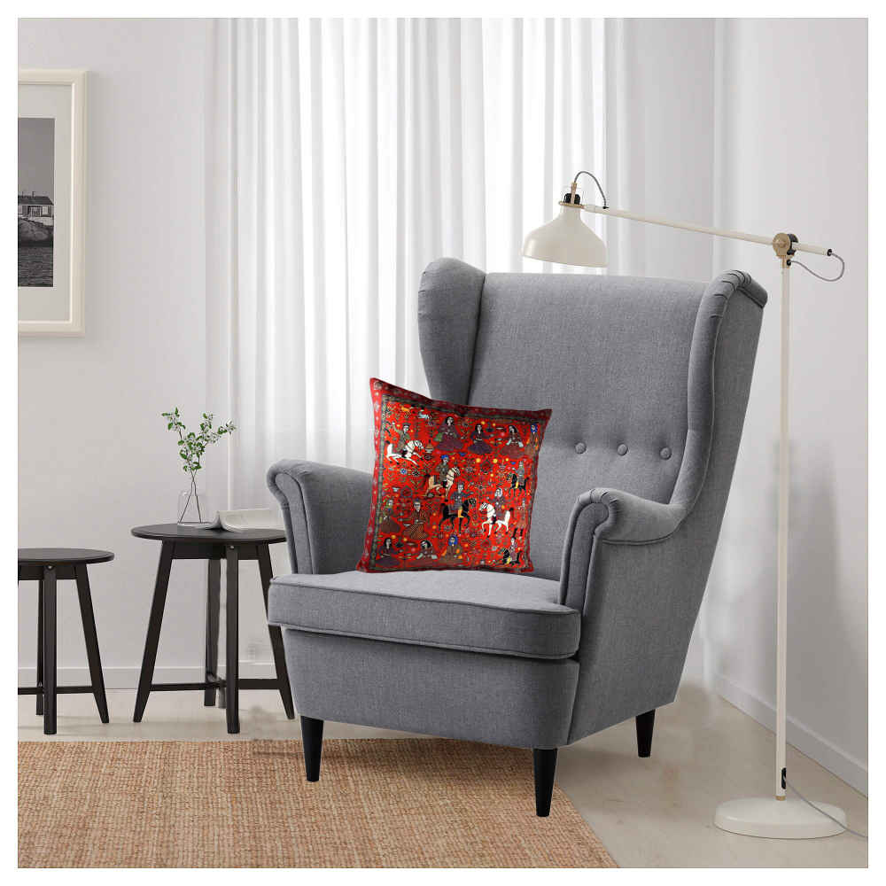 غطاء وسائد الخط الإيراني المخملي التقليدي نموذج بهرام (مجموعة من 2)