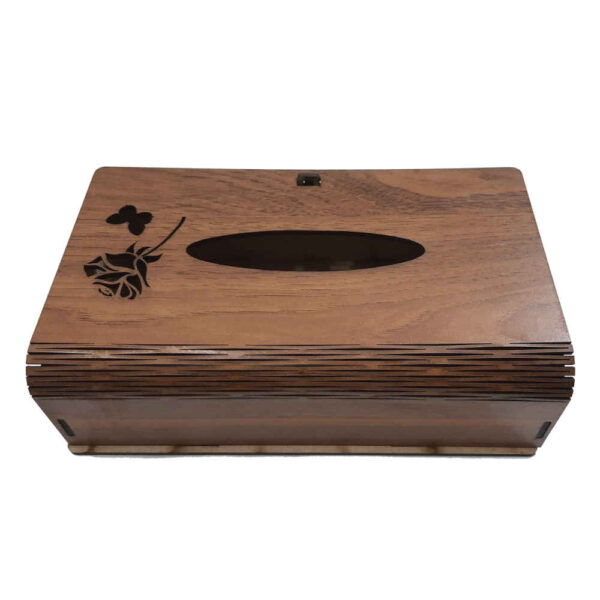 غطاء علبة مناديل خشبي ريفي – پروانه