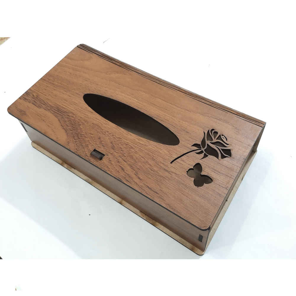 غطاء علبة مناديل خشبي ريفي – پروانه