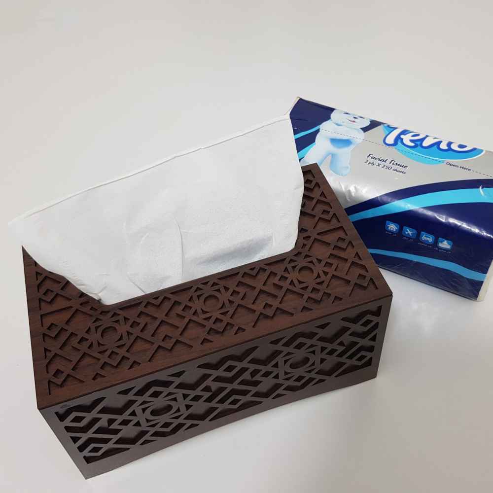 غطاء علبة مناديل خشبي ريفي – شمس