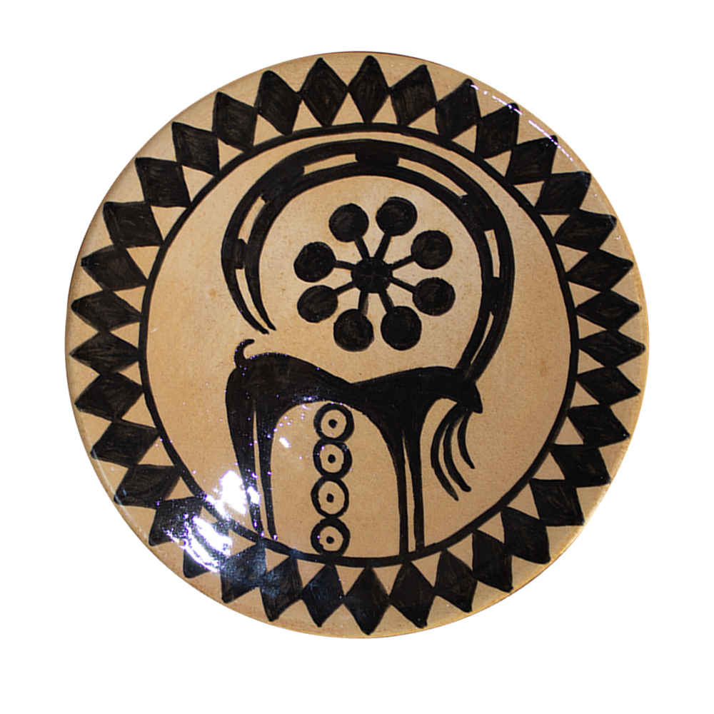 صحن ووعاء فخاري يدوي الصنع بنموذج باستاني