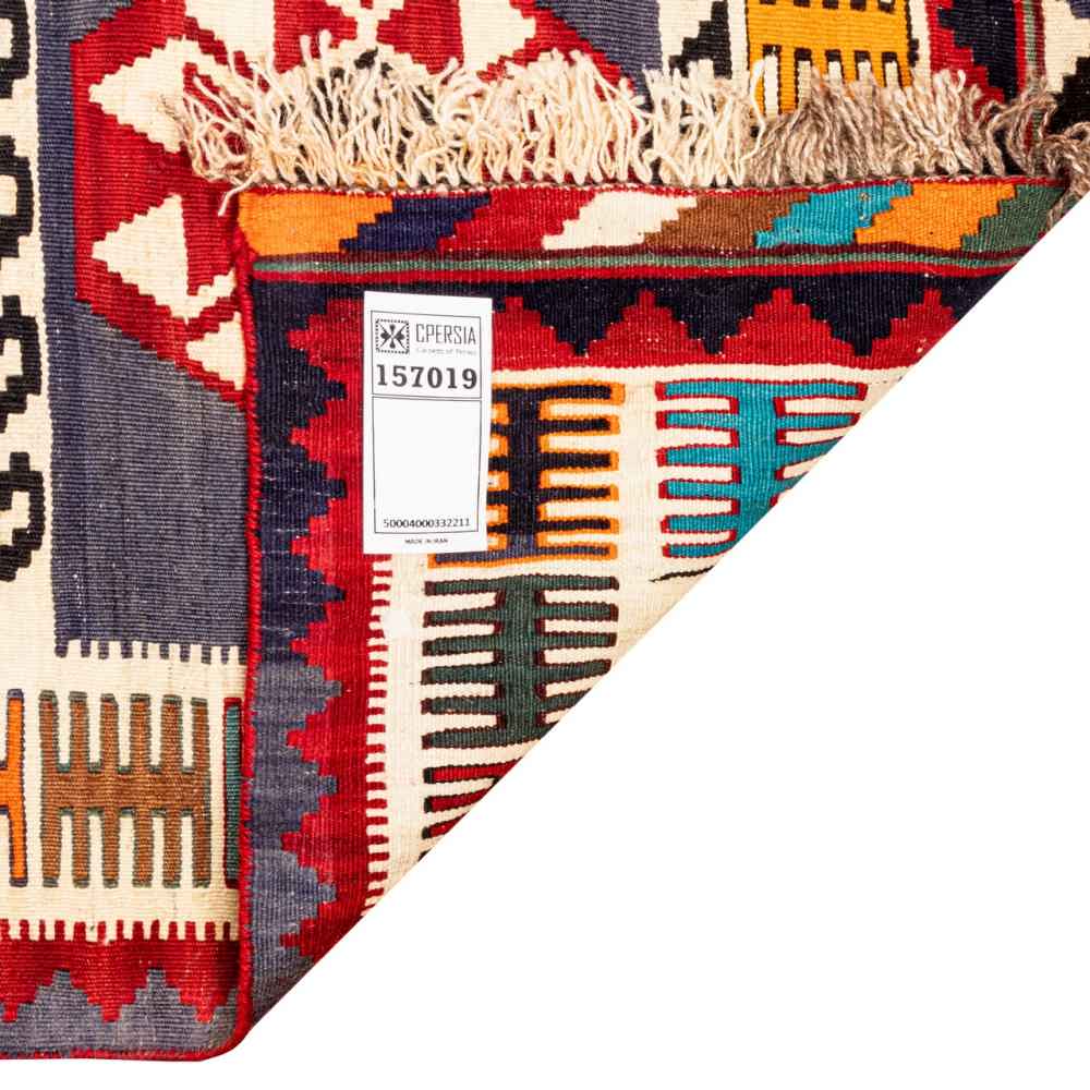 سجاد كليم إيراني من الصوف، منسوج يدويًا في فارس بالنمط التقليدي دومان