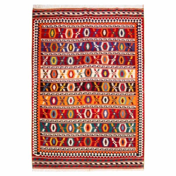 سجاد كليم إيراني من الصوف، منسوج يدويًا في فارس بالنمط التقليدي تكين