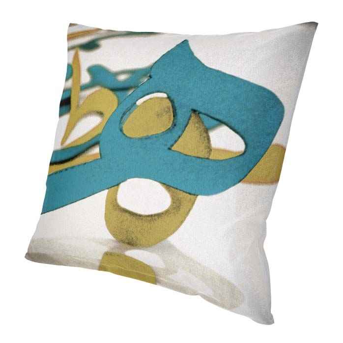 غطاء وسائد الخط الإيراني المخملي بنموذج حاء (مجموعة من 2)