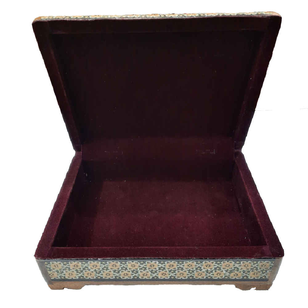 حامل قلم خشبي إيراني مصنوع يدويًا للمكتب – فن خاتمكاري الأنيق، طيور