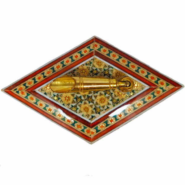 حامل قلم خشبي إيراني مصنوع يدويًا للمكتب - فن خاتمكاري الأنيق، فرزان