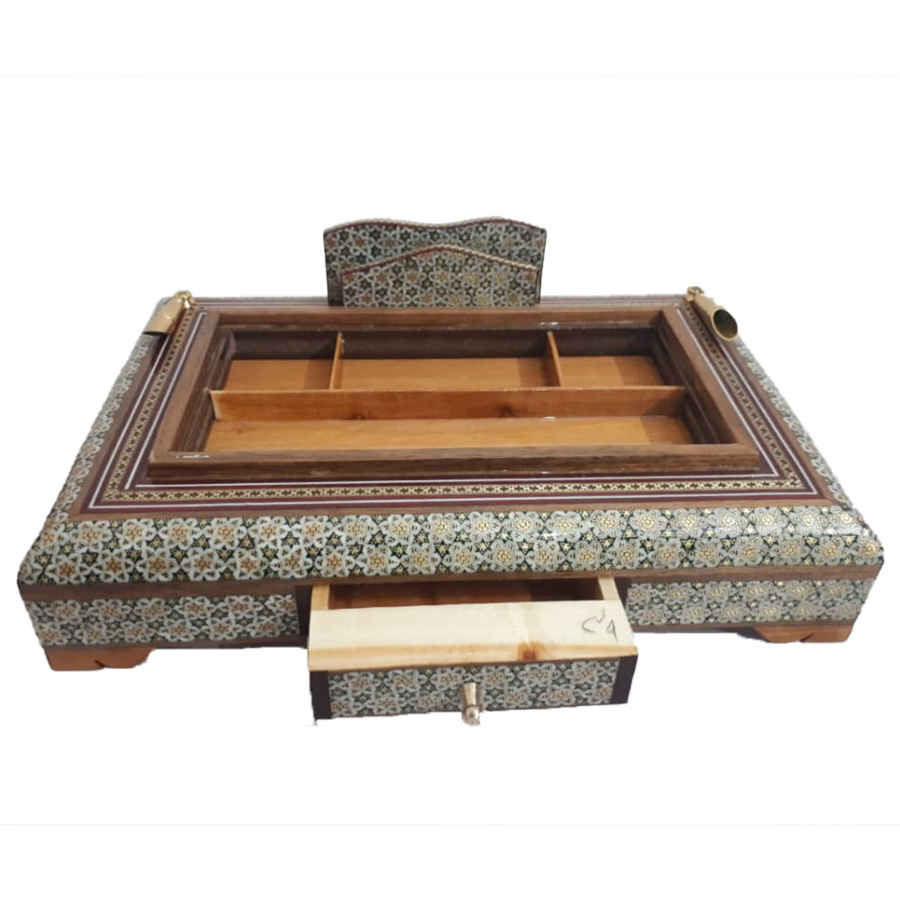 حامل قلم خشبي إيراني مصنوع يدويًا للمكتب – فن خاتمكاري الأنيق، سناء