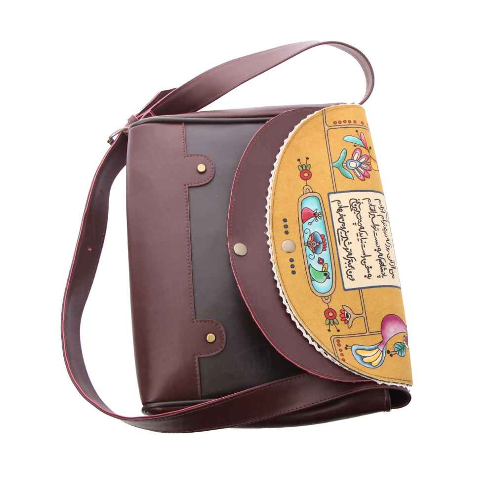 حقيبة كتف جلدية فارسية – آزاد، مصنوعة يدويًا بفخامة