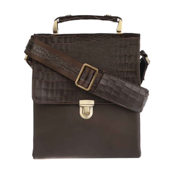 حقيبة كتف جلدية فاخرة - مصنوعة يدويًا نموذج كروكو