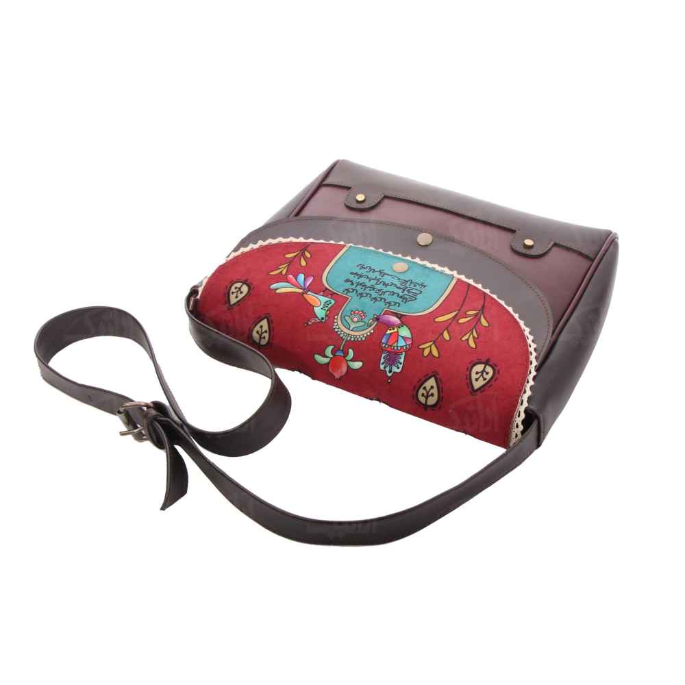 حقيبة كتف جلدية فاخرة مصنوعة يدويًا – نوى فارسي