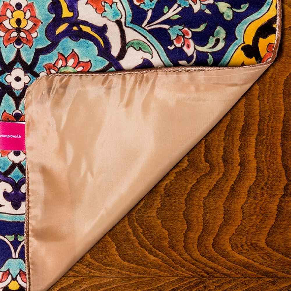 عداء طاولة حريري إيراني بلون أزرق من نموذج سايه