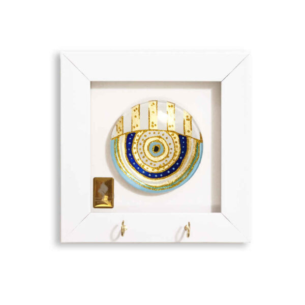 حامل مفاتيح جداري مزخرف بتصميم عين الحسد ٢٤