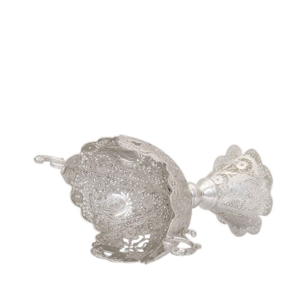 وعاء زخرفي إيراني مصنوع يدويًا بالفضة بهديس